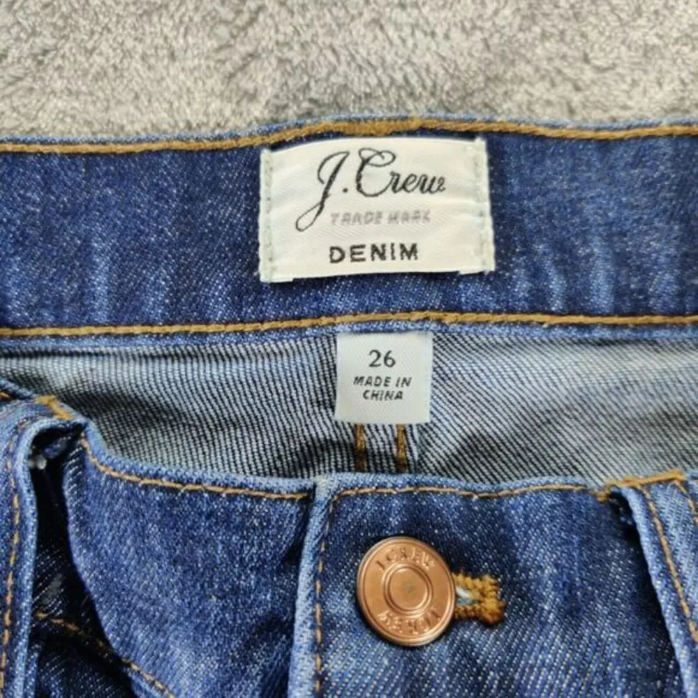J.Crew Jean Skirt Womens‎ 26 Blue Denim Dark Wash Mini Biker Skater